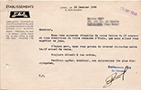 Accuse de reception Etablissements FEX 1948